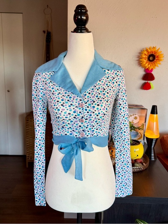 Wendy Originals Tops - 1970s Wendy Originals Top | Disco Polka Dot Long Sleeve